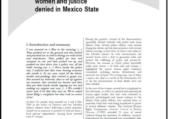 Mexico Violence against women and justice denied in Mexico State