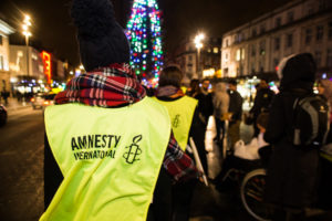 Amnesty International Ireland staff on O' Connell Street