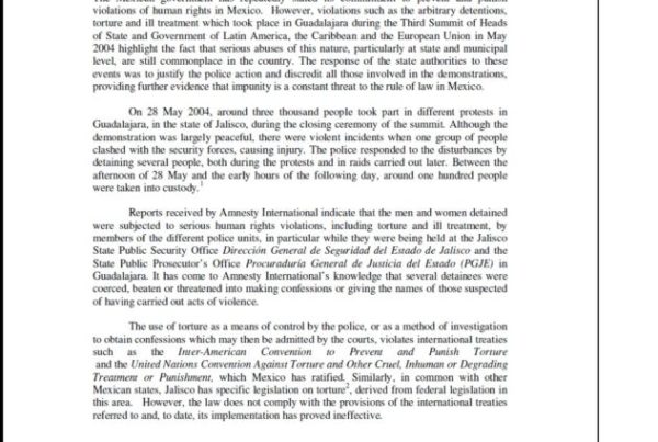 Mexico Allegations of abuse dismissed in Guadalajara reluctance to investigate human rights violations perpetuates impunity
