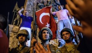 Turkish solders at Taksim square as people react in Istanbul on July 16, 2016 (Photo credit: OZAN KOSE/AFP/Getty Images)