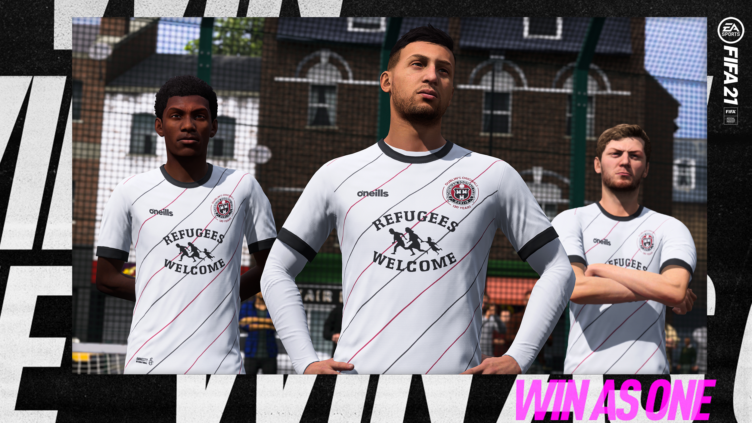 ‘Refugees Welcome’ football jersey goes global in FIFA 2021 game