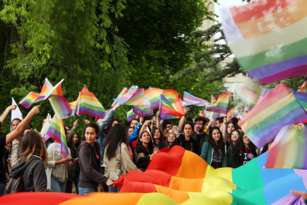 ride celebration by students at the Middle East Technical University (METU) campus, in Ankara, Turkey, May 2018.