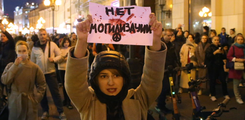 A Russian protestor