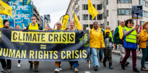 Protestors ahead of COP27 stand against climate change