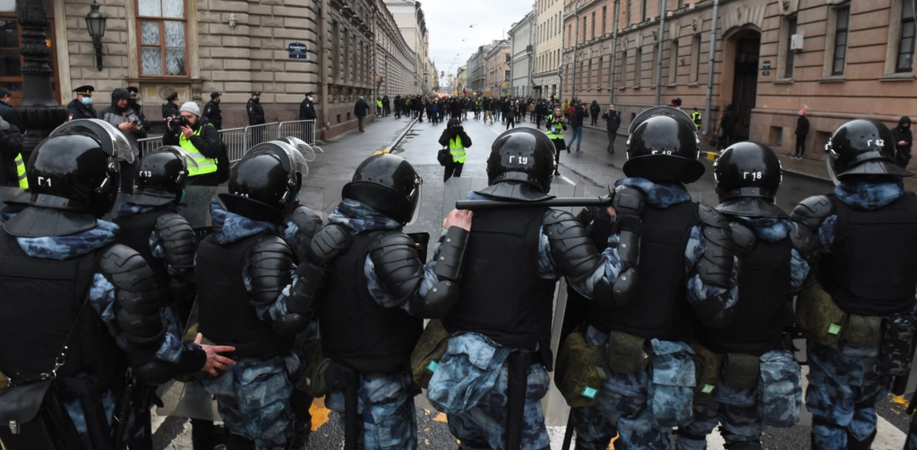 Authorities in Russia clamp down on a protest.