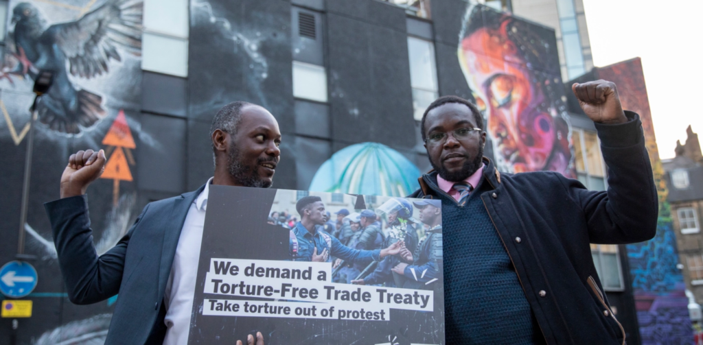 Campaigners call for a torture free trade treaty in London