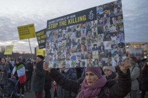 Solidarity rally for protestors in Iran facing execution.